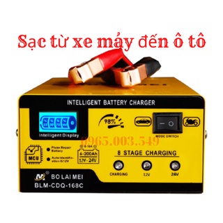 Bộ sạc bình ắc quy xe máy đến ô tô 12v 24v, sạc bình ắc quy từ 4ah