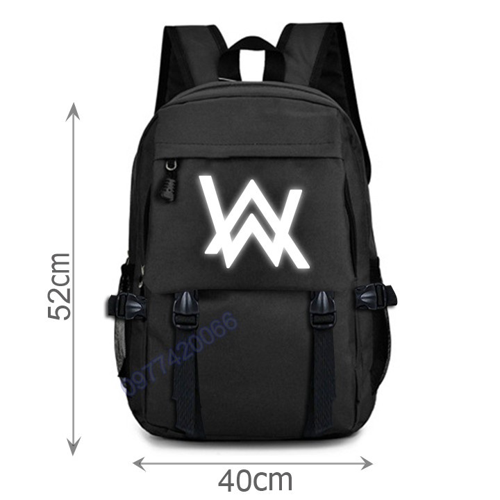 balo alan walker, cặp alan walker phản quang, loại đẹp may 3 lớp 4 ngăn