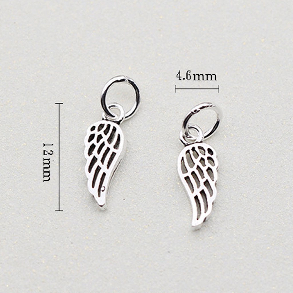 Phụ kiện Charm bạc Mặt treo đôi cánh thiên thần