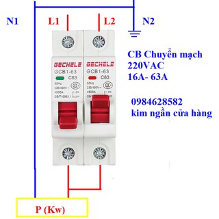 aptomat đảo chiều, Cầu dao đảo chiều 16A- 63A