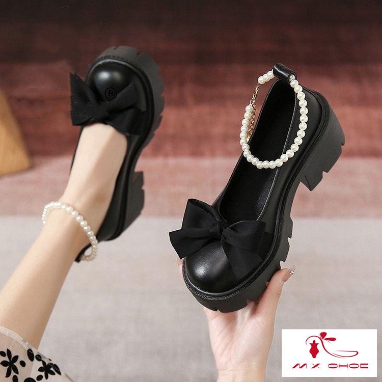 M & X ~  Giày Mary Jane Đế Dày Thiết Kế Mới 2022 Niche Cho Nữ
