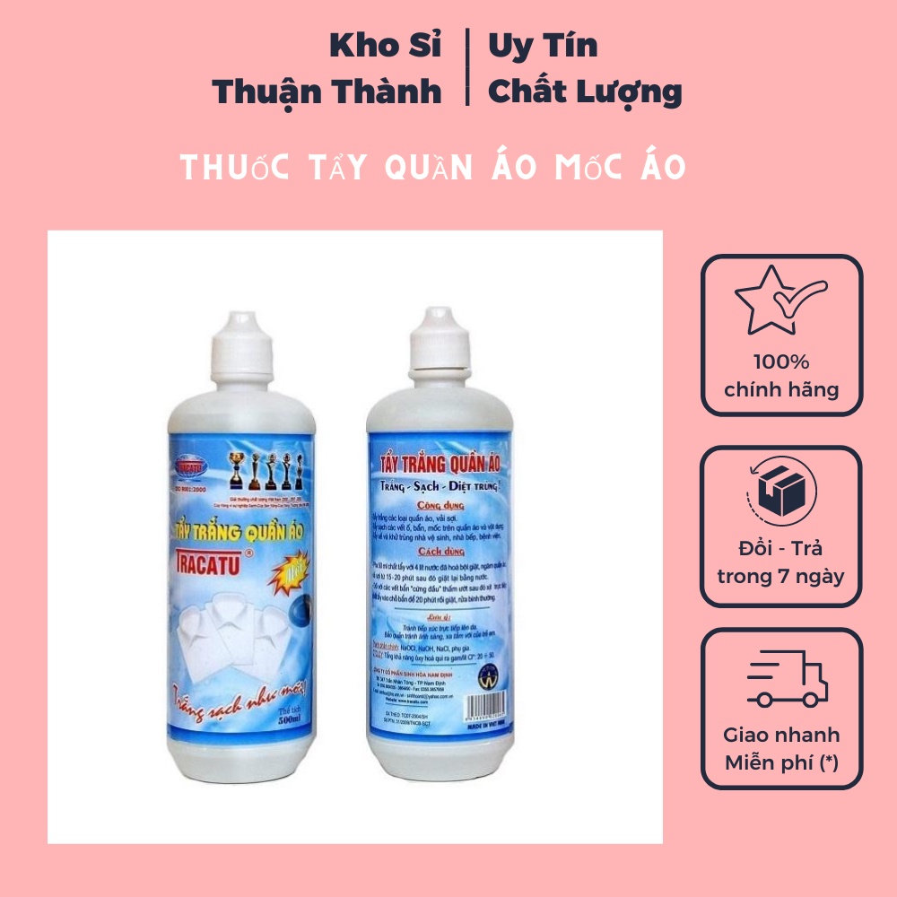 Thuốc tẩy quần áo mốc áo trắng áo màu không lo mỏng vải 100% không mùi (KHOSKHOSI)