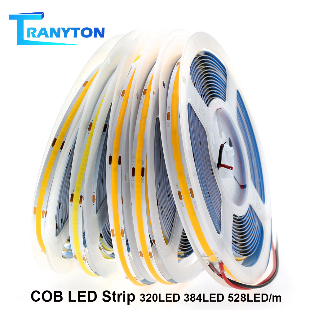 Dây Đèn Led Cob Siêu Sáng  320 384 528 Led /m Dc12V 24v Đối Với Trang Trí Phòng, Tòa Nhà, Khách Sạn