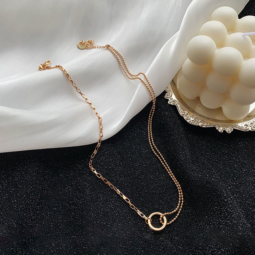 Dây Chuyền Hợp Kim Hai Lớp Thiết Kế Đơn Giản Thời Trang Cho Nữ