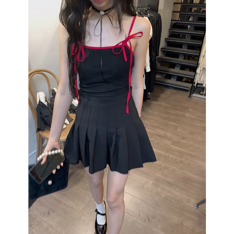 Áo Nữ Hai Dây Phối Màu Tương Phản Thời Trang Mùa Hè Mới