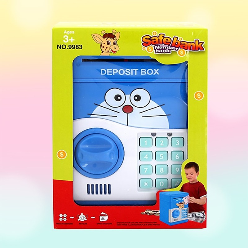 Két Sắt Mini Đựng Tiền Thông Minh Mở Bằng Mật Mã Hình Doraemon - Giao ngẫu nhiên