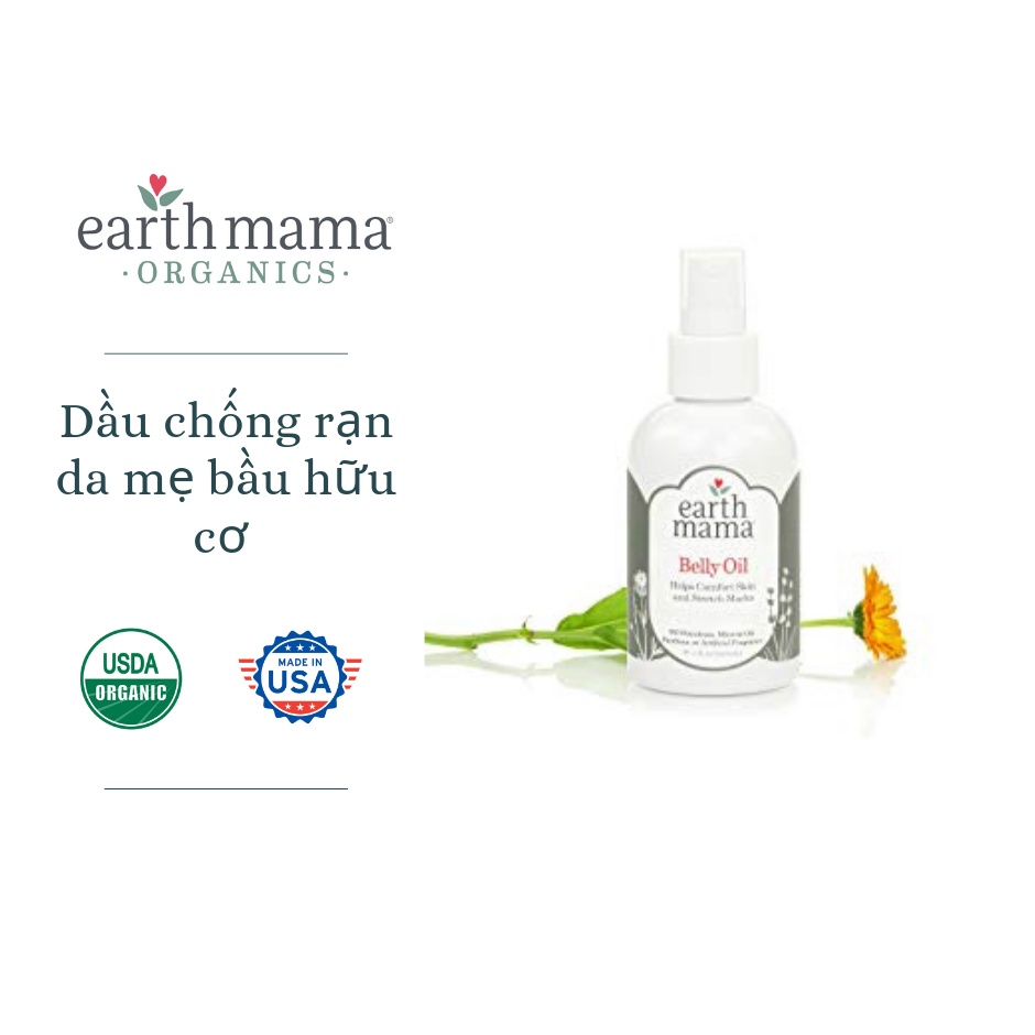 DẦU CHỐNG RẠN DA HỮU CƠ CHO MẸ BẦU EARTH MAMA BELLY OIL 120ML CHÍNH HÃNG - 9518