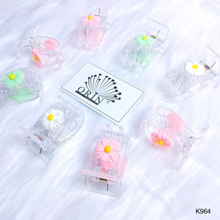 Kẹp tóc, kẹp càng cua 5 răng dẻo ko gãy hoa cúc Orin K964