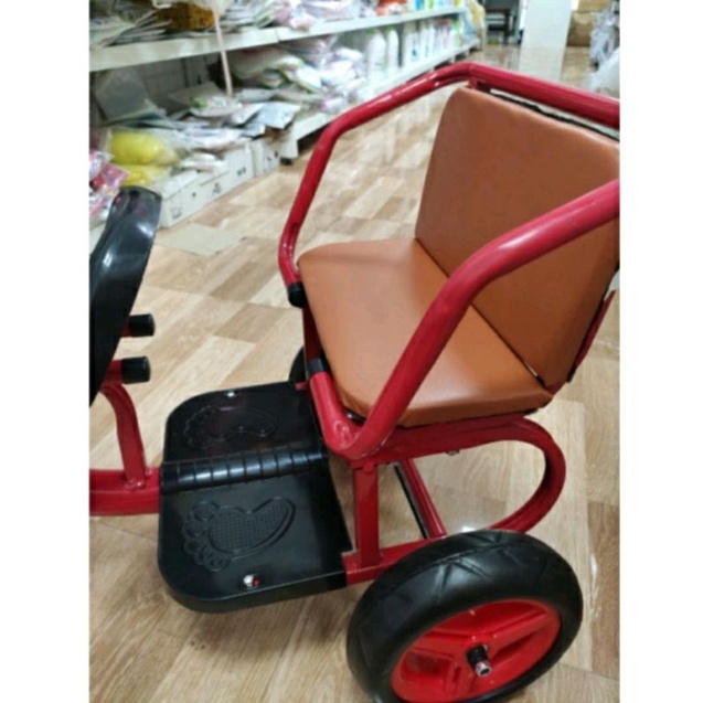 XE ĐẠP XÍCH LÔ 3 BÁNH CHO BÉ BỌC YÊN DA CHO BÉ 3 ĐẾN 6 TUỔI