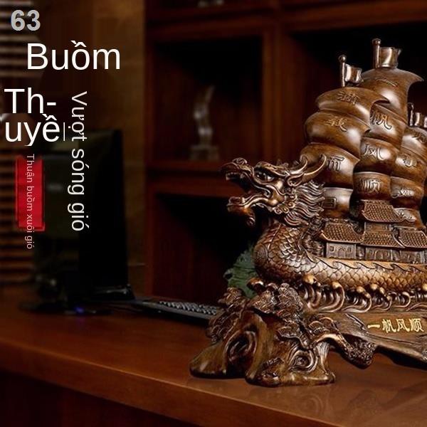 thuyền thuận buồm xuôi gió trang trí thủ côngy mắn phòng khách cửa hàng bàn văn quà tặng khai trươngO