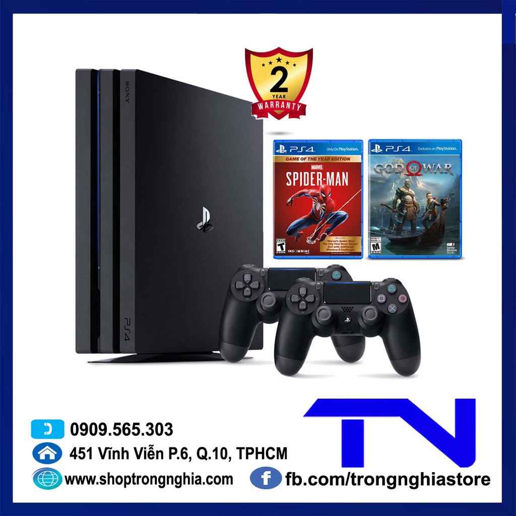 Máy PS4 Pro 7218B 1 TB Sony kèm combo God of War và Spiderman Game of the Year