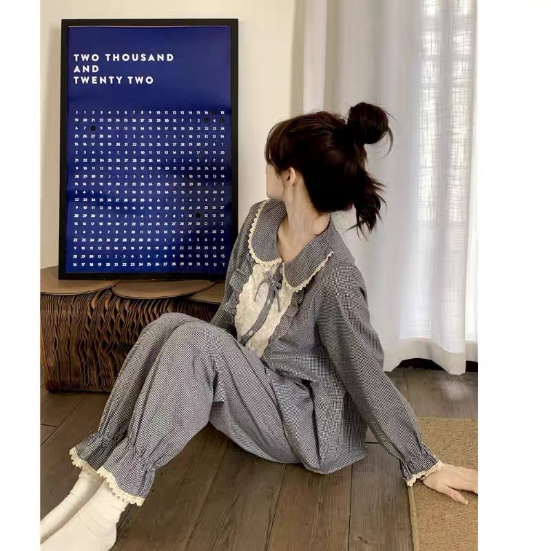 New BST 2022 SET ĐỒ NGỦ MẶC NHÀ QUẢNG CHÂU ULZZANG KẺ ĐEN BÈO rẻ nhất shopee