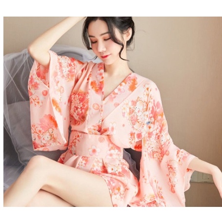 Tặng kèm chip - Áo choàng kimono hoa anh đào gợi cảm A57
