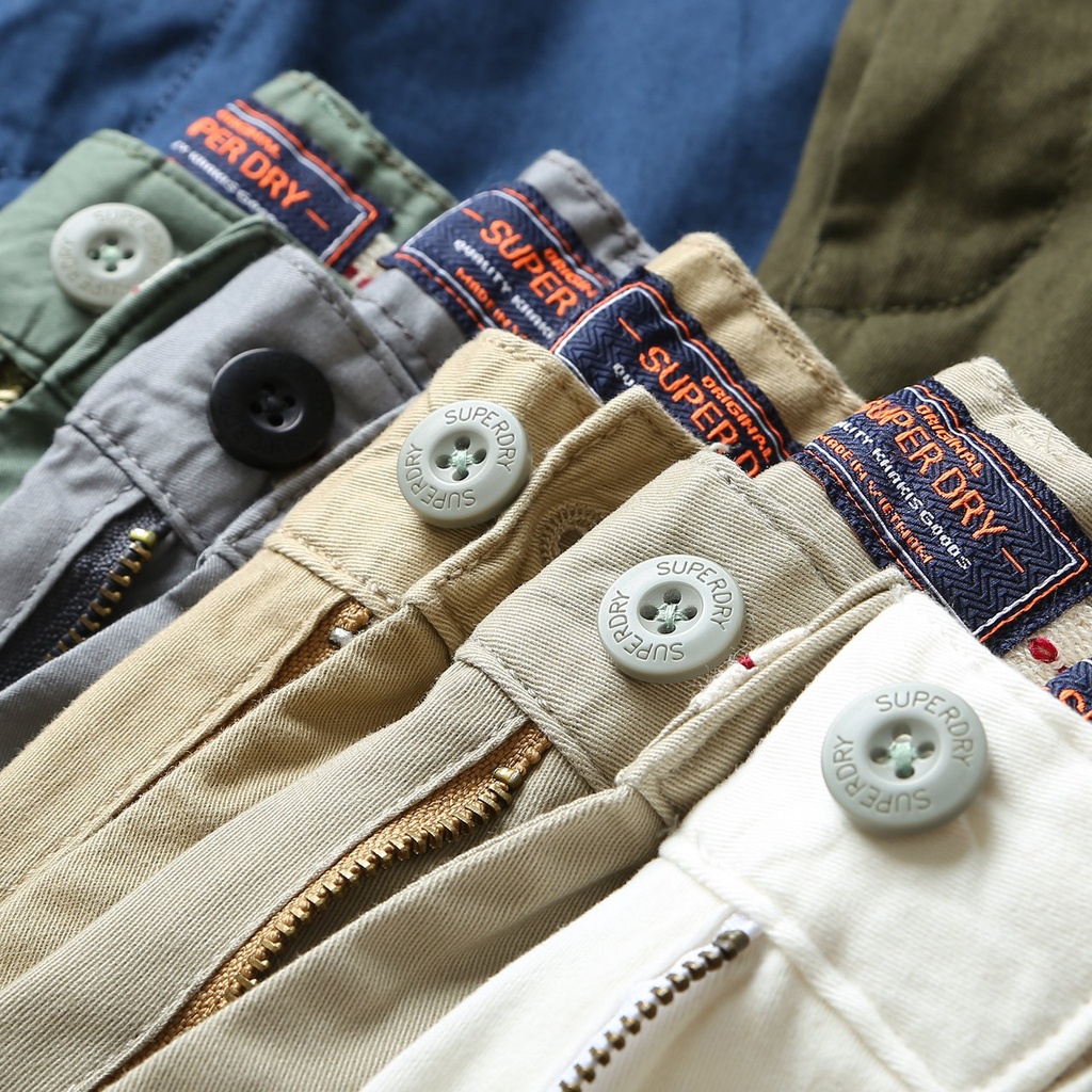Quần Short Kaki Nam SuperDry chất vải Cao Cấp DV Nhẹ Mát - Hàng Xuất Xịn 6 Màu