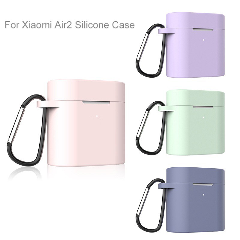 Ốp Vỏ Bảo Vệ Hộp Sạc Tai nghe không dây xiaomi mi air2 air2s tws Kèm Móc Treo Tiện Dụng