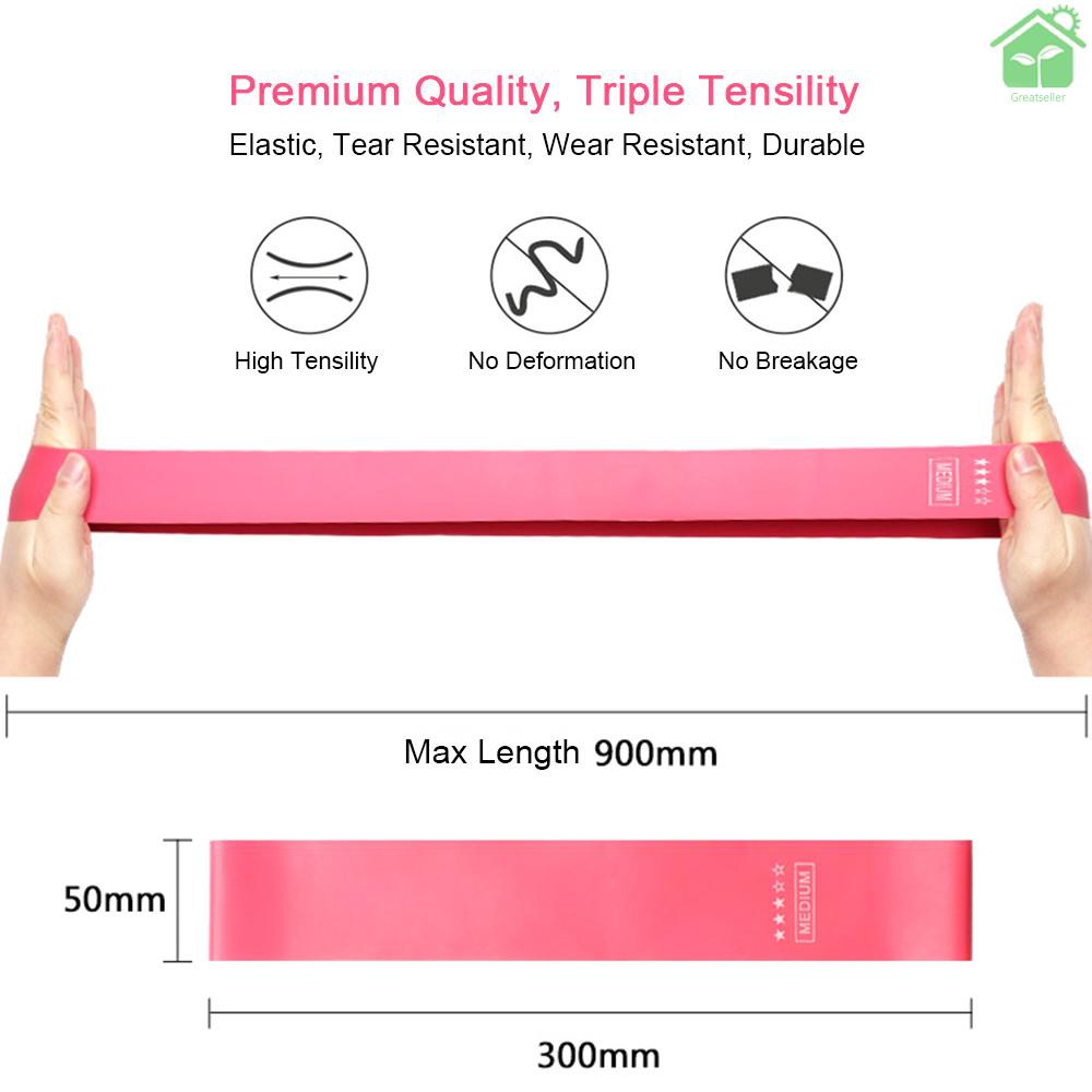 Bộ 5 Dây Kháng Lực Bằng Silicone Không Độc Hại Kèm Túi Đựng Đa Năng Dùng Tập Yoga / Thể Hình