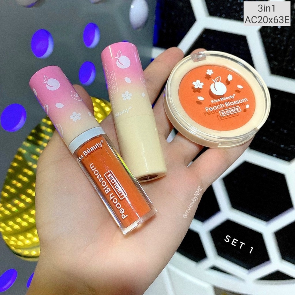 Set 3 món Kiss Beauty Peach Blossom Make Up