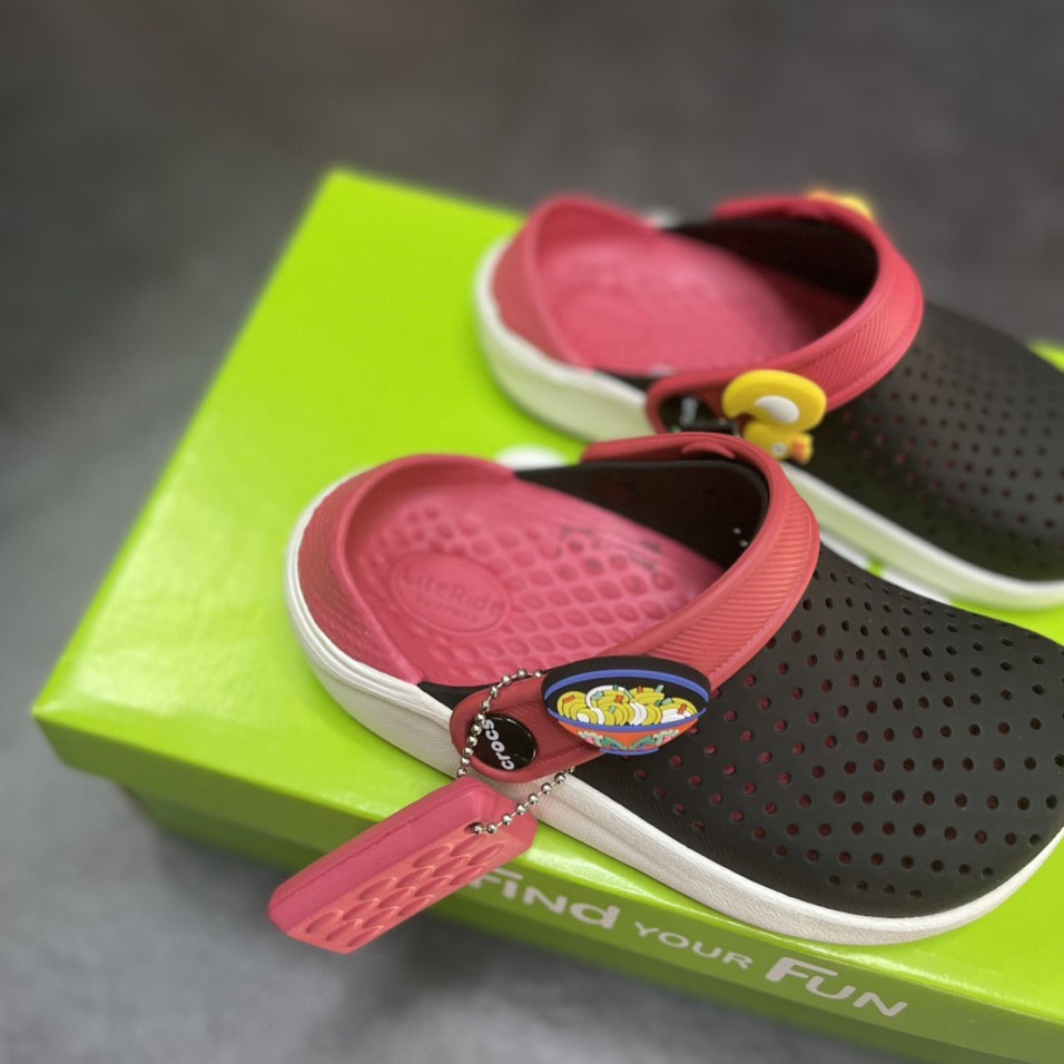 Giày Dép Sục Literide Clog Crocs Trẻ Em, Sục kids Chính Hãng Size 27 Đến 35 - Tặng 4 Jibbizt - Sấu Vui Vẻ