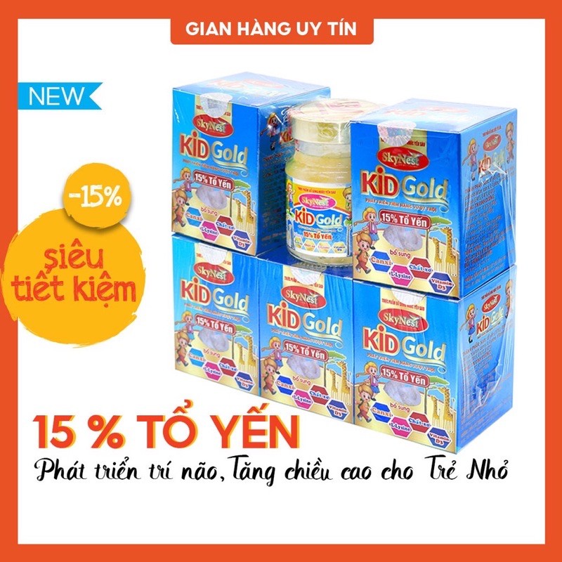 Combo Lốc 5 tặng 1 Nước Tổ yến 15% Kid Gold Skynest lọ 70ml