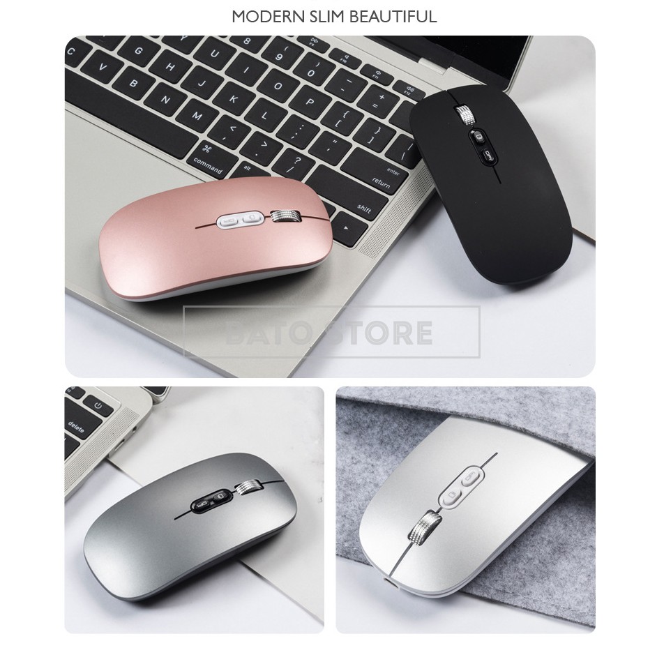 (Tặng lót chuột) Chuột Không dây Bluetooth - Wireless Metal 103 Chính hãng, Pin sạc, 1600 dpi - Kèm cáp sạc | BigBuy360 - bigbuy360.vn