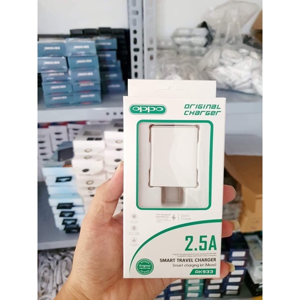 Combo Bộ Sạc Nhanh Oppo AK-933 Micro Usb/Type C, Củ sạc 2A và Cáp sạc dài 1 mét dùng cho Android