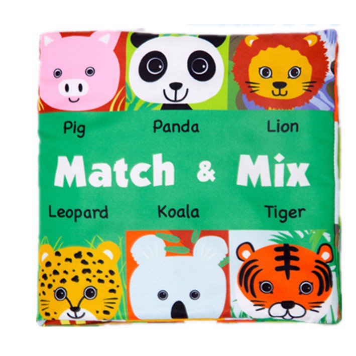 Sách vải độc đáo ghép hình con vật Mix match