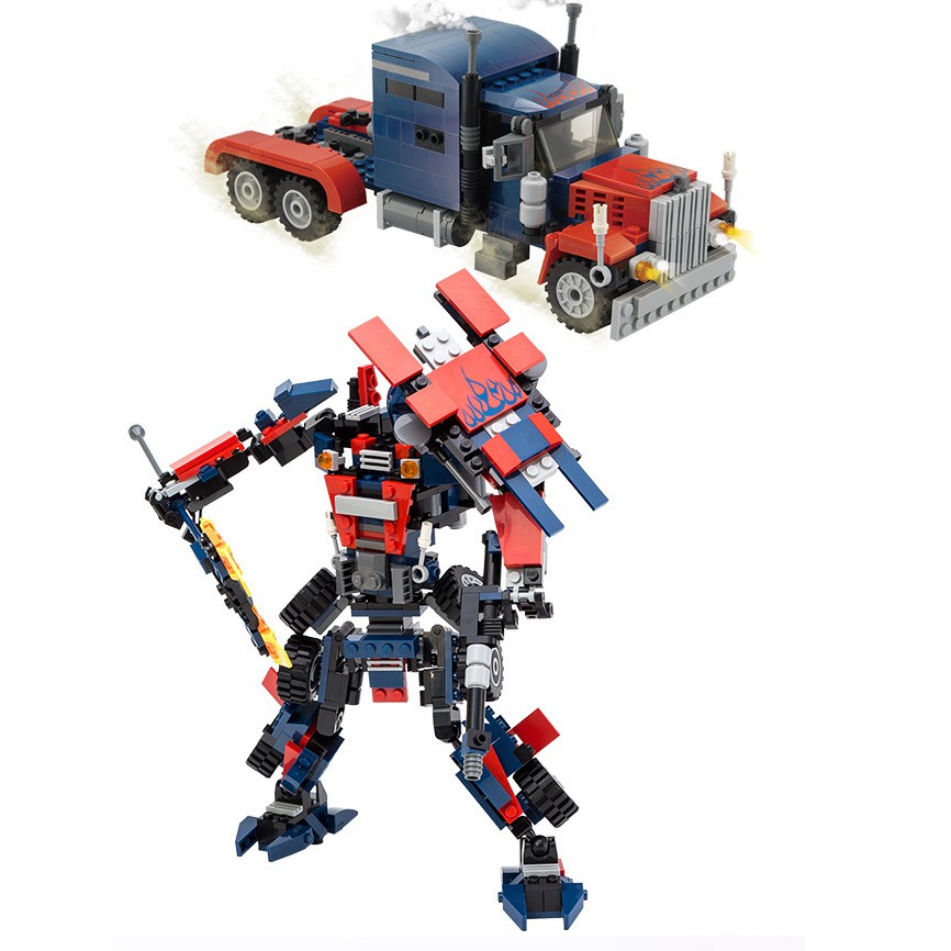 Đồ Chơi Lắp Ráp Kiểu LEGO Robot Biến Hình Optimus Prime Transformers 377 Mảnh Ghép