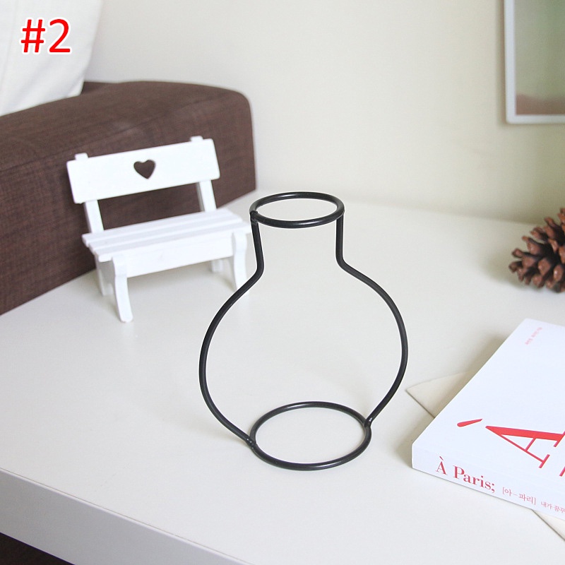 Bình hoa thủy canh dây sắt màu đen phong cách Bắc Âu