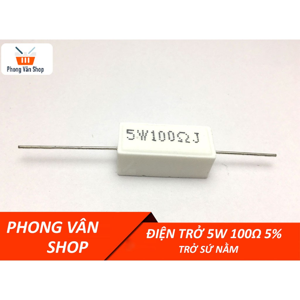 Điện trở 5W 100ohm 5% - Trở sứ nằm