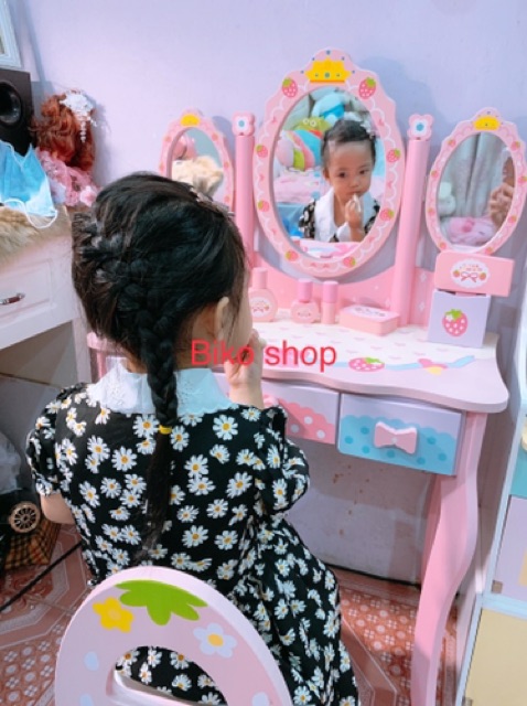 Đồ chơi bàn trang điểm bằng gỗ cỡ lớn cho bé nhiều mẫu - Biko Shop