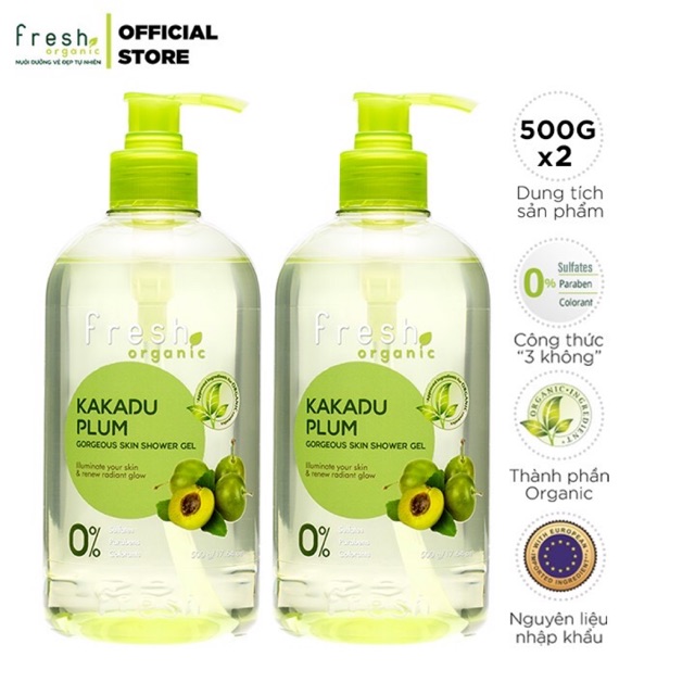 Sữa tắm Fresh Organic sáng da KaKaDu Mận 500g