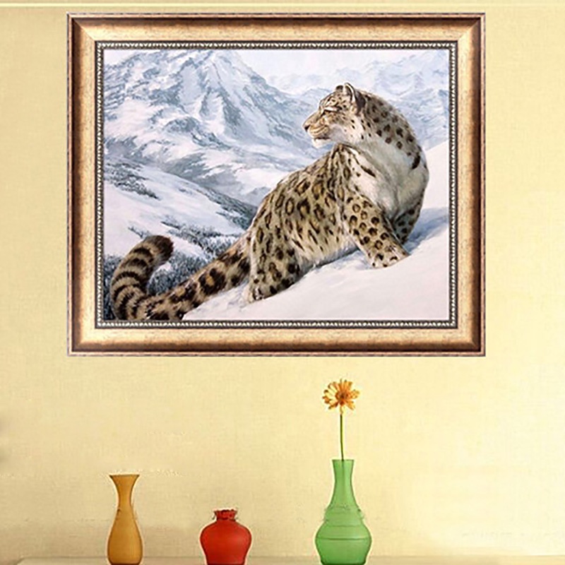 Bộ Tranh Đính Đá 5D Tự Làm Hình Báo Tuyết Trang Trí Nhà Cửa