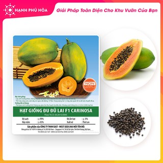 Hạt Giống Đu Đủ Lai F1 CARINOSA 65 Hạt/Gói- Dễ Đậu Trái, Ruột Màu vàng Cam. Ăn Rất Ngon. Năng Suất Cao