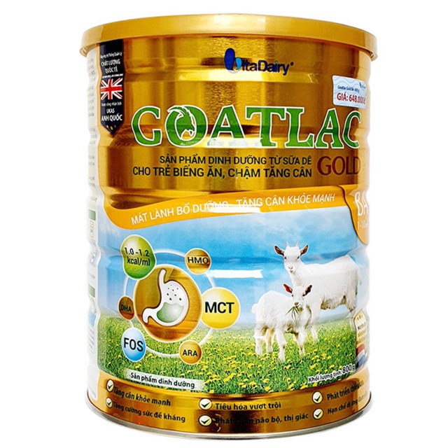 [Mã 267FMCGSALE giảm 8% đơn 500K] Sữa dê Goatlac BA 800g