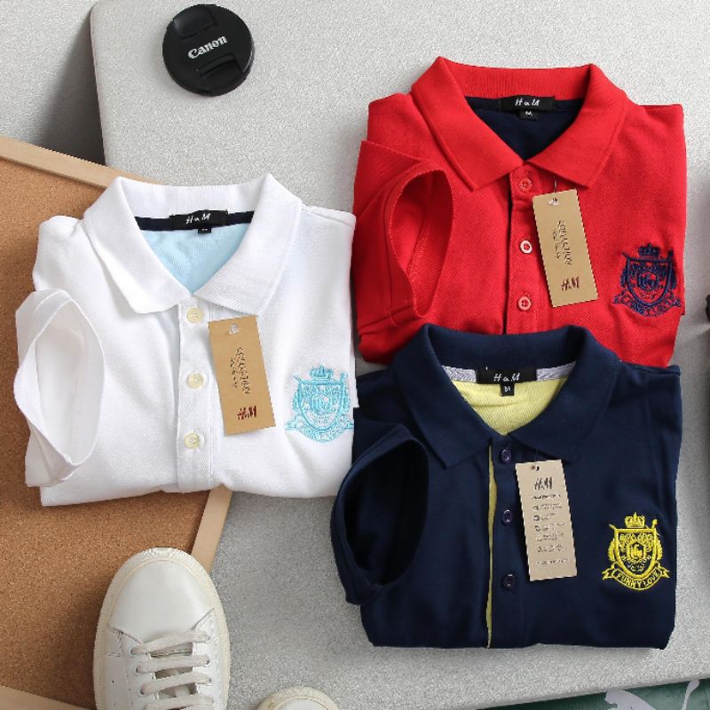 Áo thun có cổ nam thêu logo CLM03