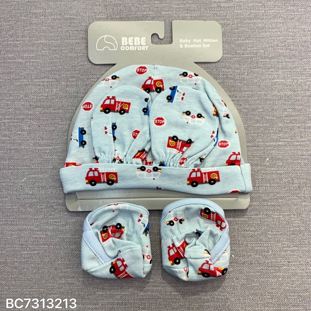 Set mũ, bao chân,bao tay cho bé sơ sinh nhiều màu BEBE COMFORT 100% Cotton Hàng Chính Hãng