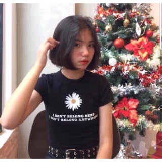 Áo crt hoa cúc chất thun