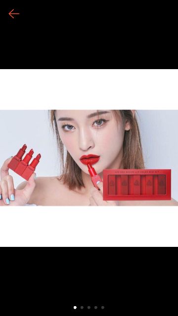 (QUÀ 8/3) SET SON 3CE ĐỎ RED RECIPE LIP COLOR MINI KIT