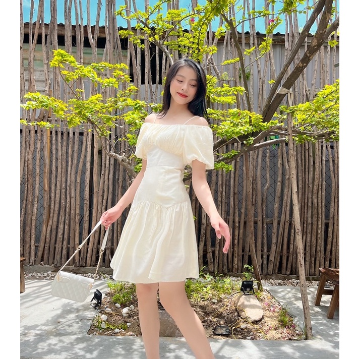 Đầm TK rớt vai 2 dây Đuôi Cá