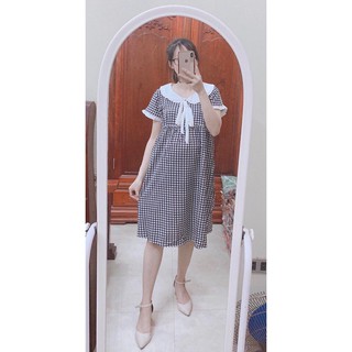 Đầm Bầu Dáng Babydon có khóa trước ngực cho bé ti sau sinh