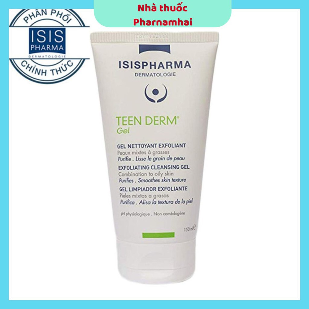 Nhà thuốc Pharnamhai, Gel rửa mặt giảm nhờn và ngăn ngừa mụn Teen Derm Gel Isis Pharma 40ml,150ml - 0514191,0513528