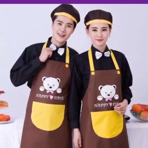 Tạp dề in hình gấu dễ thương