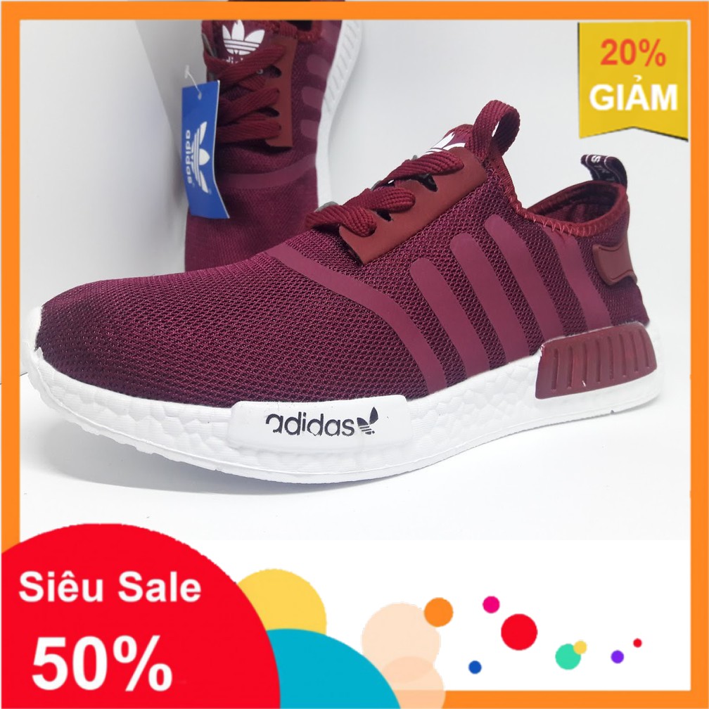 Tết [XẢ KHO] Giày thể thao nữ Adidas nmd đỏ đô siêu đẹp ! ✔️ [ NEW ] . rẻ HOT : : ) . .