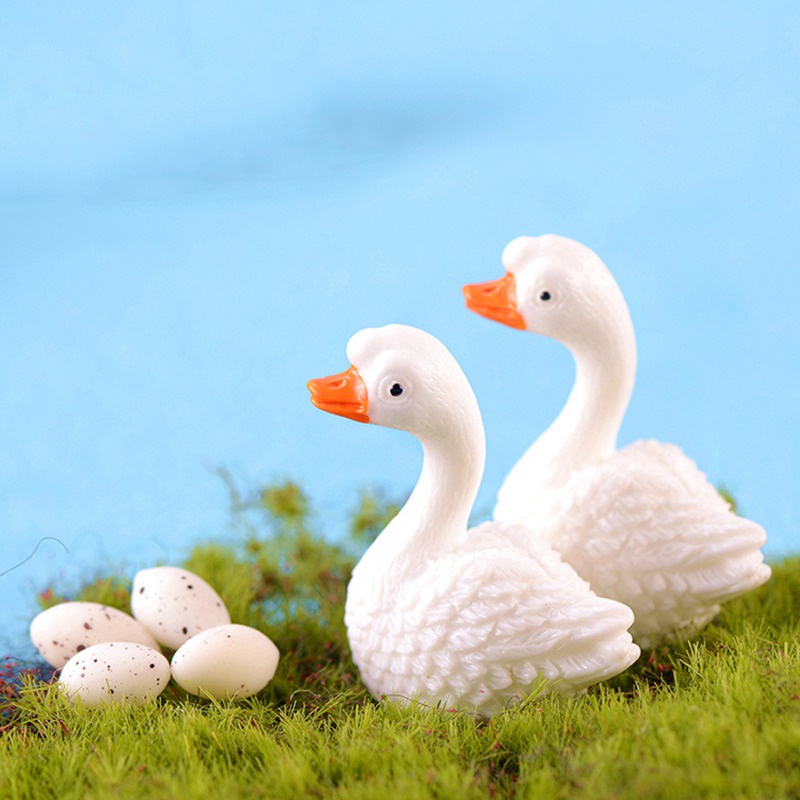 Set 6 Chú Ngỗng Trắng Dễ Thương Dùng Để Trang Trí Vườn