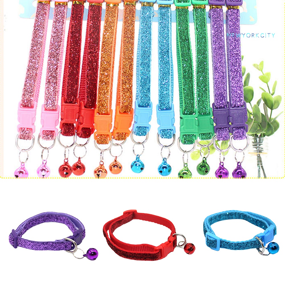Vòng Cổ Sequin Lấp Lánh Gắn Chuông Cho Thú Cưng