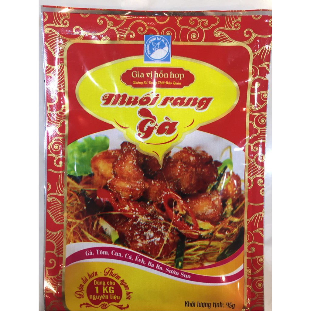 Sét 5 gói muối rang gà phi quốc khánh 45g