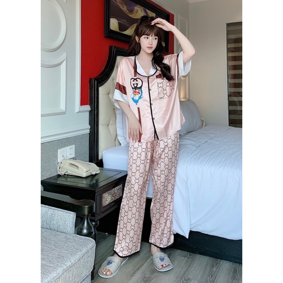 Pijama lụa LATIN mẫu chuẩn nhà Nhi tay ngắn siêu xinh 💕