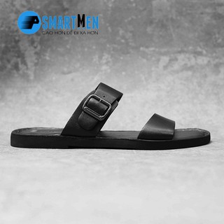 Dép Da bò thật SMARTMEN DSM-07 Đen