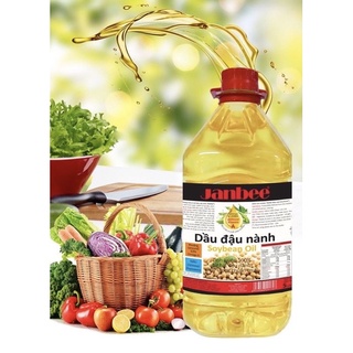 Dầu ăn Janbee can 5L tinh luyện từ 100% đậu nành