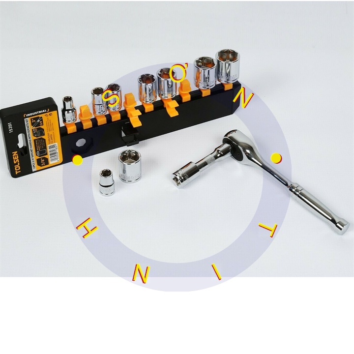 BỘ TUÝP 12 MÓN 3/8 HỆ INCH CÔNG NGHIỆP TOLSEN 15391